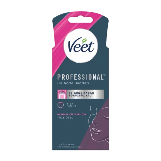 Veet Professional 12'li Yüz Ağda Bandı Normal Ciltler