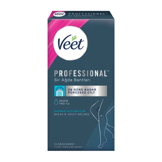 Veet Professional 12'li Bacak&Vücut Ağda Bandı Hassas Ciltler